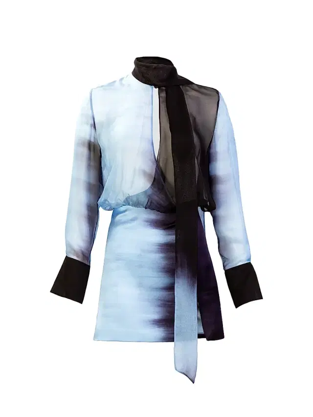 Women's Imelda Drapeneck Semi-Sheer Minidress Women's Imelda Drapeneck Semi-Sheer Minidress