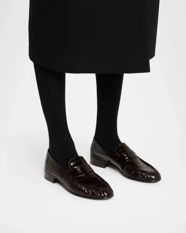 THE ROW 25mm Soft Eelskin Leather Loafers | Thumbnail 2 THE ROW 25mm Soft Eelskin Leather Loafers | Thumbnail 2