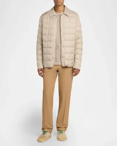 Moncler Men's Castellana Square-Quilted Down Shirt Jacket | Thumbnail 2 Moncler Men's Castellana Square-Quilted Down Shirt Jacket | Thumbnail 2