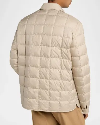 Moncler Men's Castellana Square-Quilted Down Shirt Jacket | Thumbnail 3 Moncler Men's Castellana Square-Quilted Down Shirt Jacket | Thumbnail 3