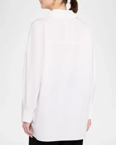 Lafayette 148 New York Oversized Cotton Popover Shirt | Thumbnail 3 Lafayette 148 New York Oversized Cotton Popover Shirt | Thumbnail 3