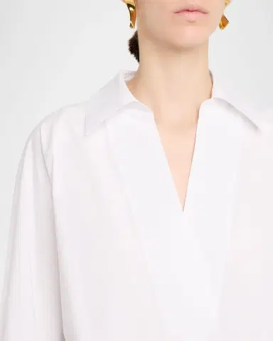 Lafayette 148 New York Oversized Cotton Popover Shirt | Thumbnail 5 Lafayette 148 New York Oversized Cotton Popover Shirt | Thumbnail 5