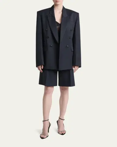 Victoria Beckham Pleated Tailored Bermuda Shorts | Thumbnail 2 Victoria Beckham Pleated Tailored Bermuda Shorts | Thumbnail 2
