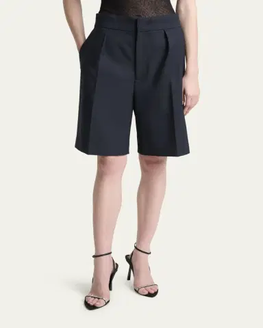 Victoria Beckham Pleated Tailored Bermuda Shorts | Thumbnail 4 Victoria Beckham Pleated Tailored Bermuda Shorts | Thumbnail 4