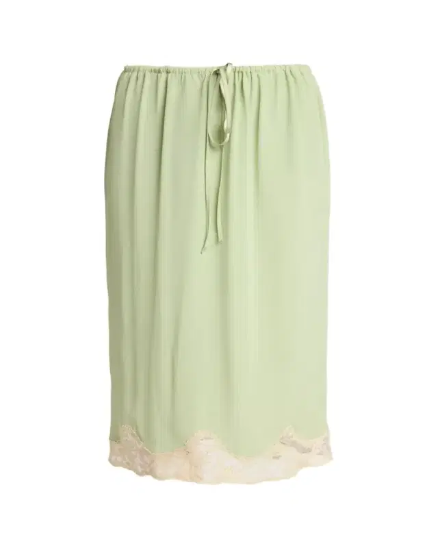 Lace-Trim Silk Midi Skirt Lace-Trim Silk Midi Skirt