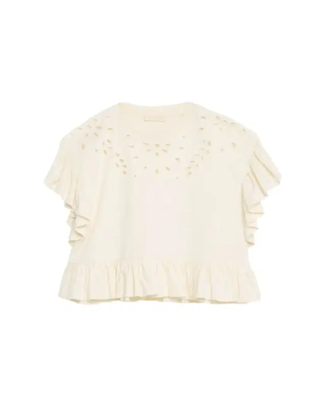 Mariana Embroidered Flutter-Sleeve Top Mariana Embroidered Flutter-Sleeve Top