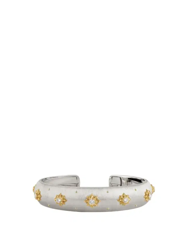 18K White Gold Macri Classica Cuff Bracelet with Diamonds 18K White Gold Macri Classica Cuff Bracelet with Diamonds