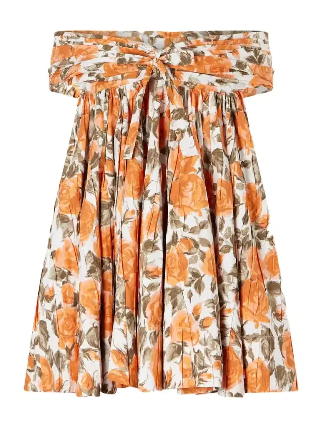 Off-the-shoulder Gathered Floral-print Cotton-poplin Mini Dress Off-the-shoulder Gathered Floral-print Cotton-poplin Mini Dress