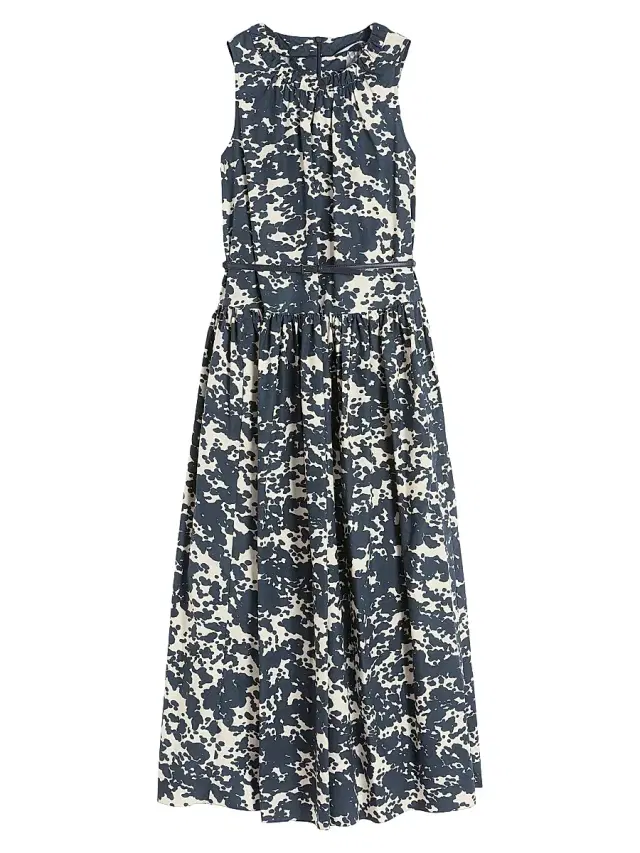 Women's Printed Cotton Dress with Belt Women's Printed Cotton Dress with Belt