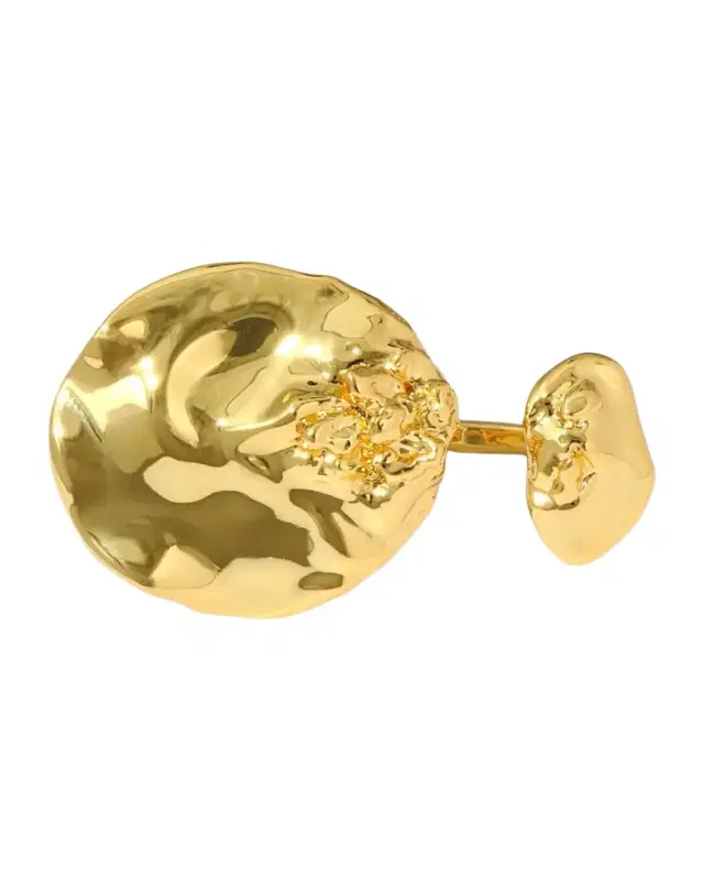 Brut Golden Double Disc Ring, Size 7 Brut Golden Double Disc Ring, Size 7