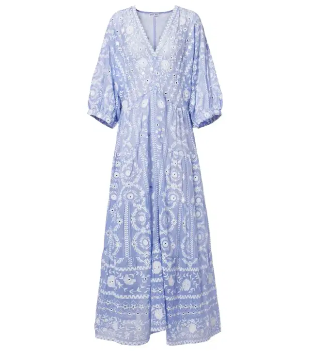 Sequined floral cotton maxi dress Sequined floral cotton maxi dress