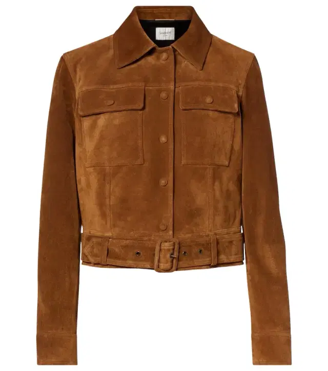 Belted cropped suede jacket Belted cropped suede jacket