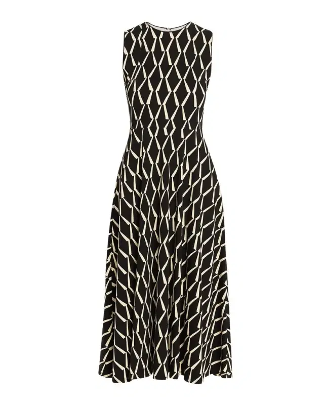 Sleeveless Geometric-Print Jersey Midi Dress Sleeveless Geometric-Print Jersey Midi Dress