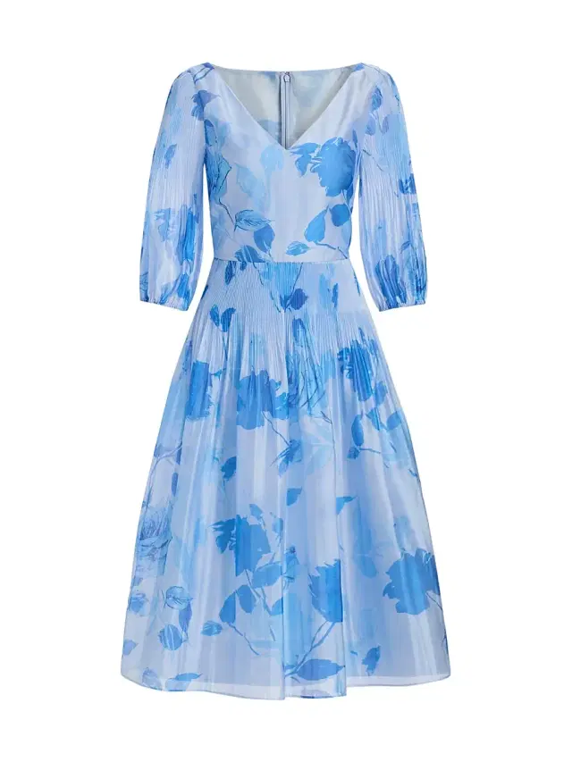 Women's Georgina Floral Micro Pleat Midi-Dress Women's Georgina Floral Micro Pleat Midi-Dress