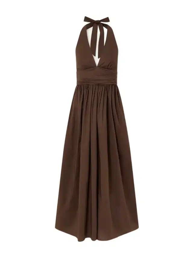 Gathered Organic Cotton-poplin Halterneck Maxi Dress Gathered Organic Cotton-poplin Halterneck Maxi Dress