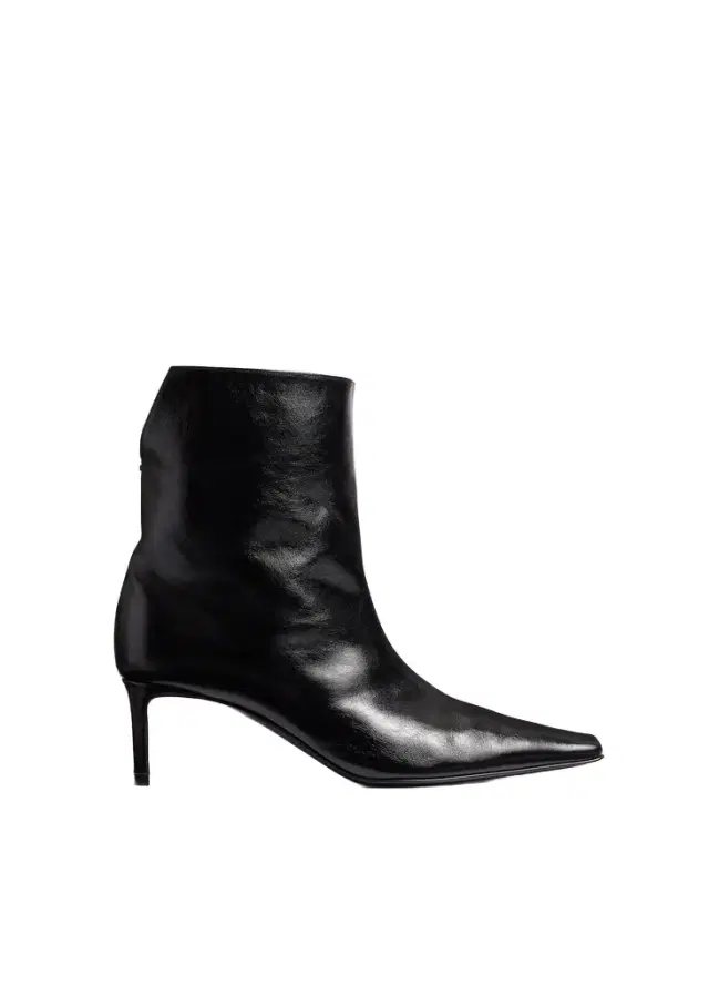 Ona Ankle Boot In Black Glazed Leather Ona Ankle Boot In Black Glazed Leather