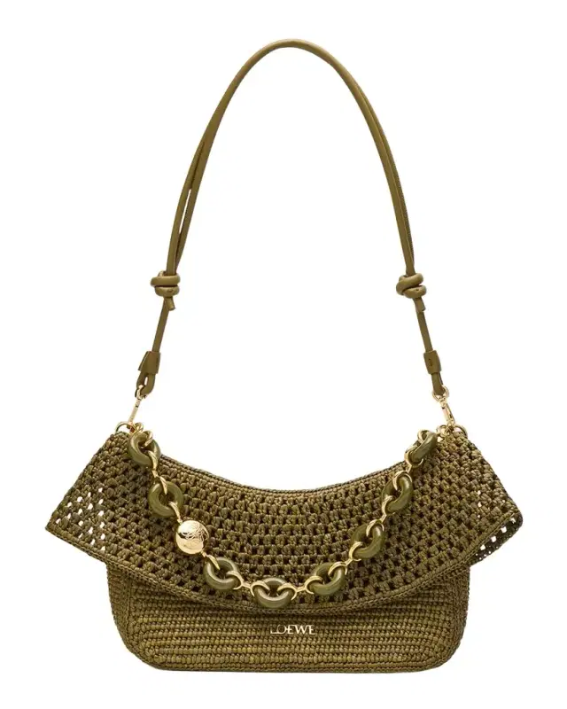 x Paula's Ibiza Ola Small Shoulder Bag in Raffia and Leather x Paula's Ibiza Ola Small Shoulder Bag in Raffia and Leather
