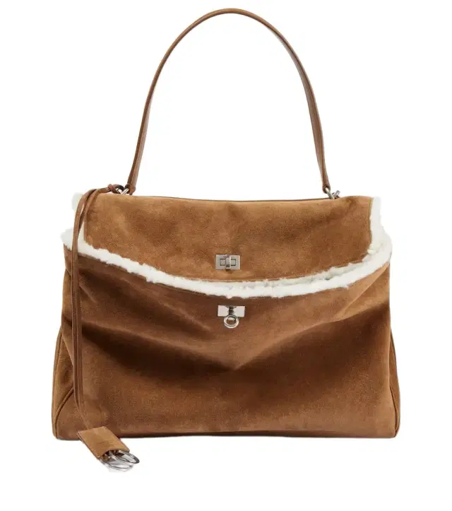 Rodeo Large shearling-lined suede shoulder bag Rodeo Large shearling-lined suede shoulder bag