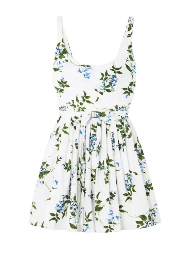 Eglantine Belted Gathered Floral-print Cotton-poplin Mini Dress Eglantine Belted Gathered Floral-print Cotton-poplin Mini Dress