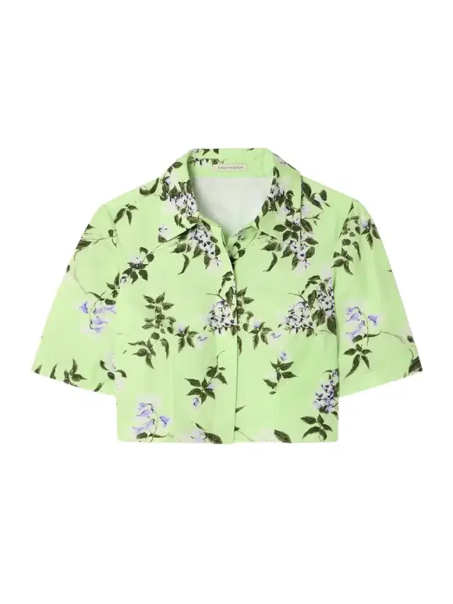 Natalie Cropped Floral-print Cotton-poplin Shirt Natalie Cropped Floral-print Cotton-poplin Shirt