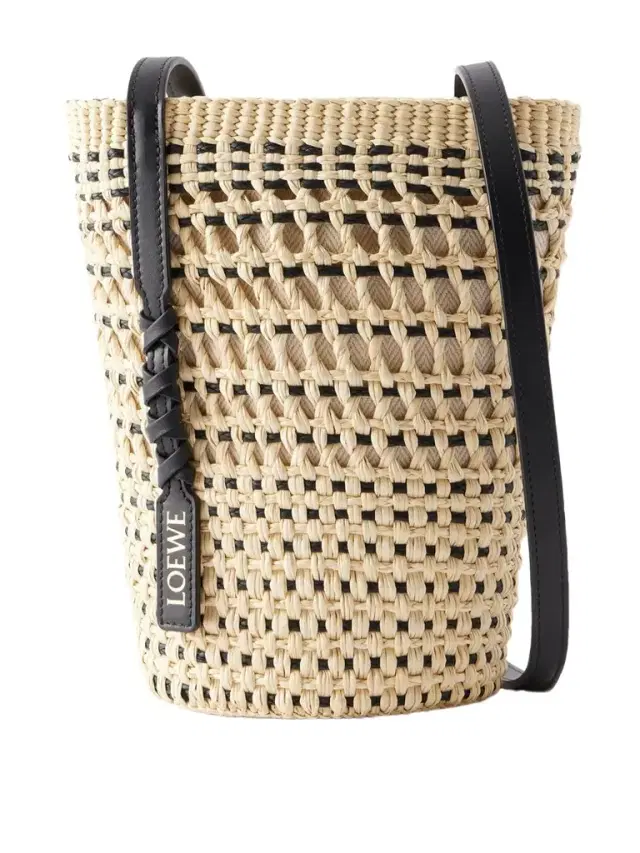 + Paula's Ibiza Braid Leather-trimmed Raffia Shoulder Bag + Paula's Ibiza Braid Leather-trimmed Raffia Shoulder Bag
