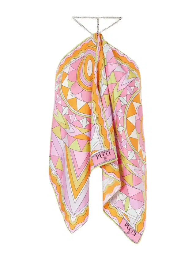 Printed Silk-twill Halterneck Top Printed Silk-twill Halterneck Top