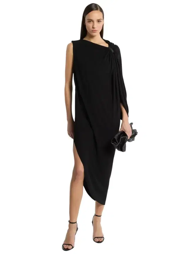 Stretch Matte Jersey Elliptical One-Shoulder Dress in Stretch Matte Jersey Elliptical One-Shoulder Dress in