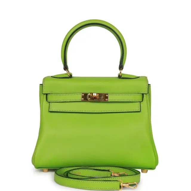 Vintage Hermes Kelly Retourne 20 Vert Cru Gulliver Gold Hardware Vintage Hermes Kelly Retourne 20 Vert Cru Gulliver Gold Hardware