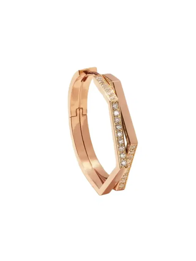 Antifer Medium 18-karat Rose Gold Diamond Single Hoop Earring Antifer Medium 18-karat Rose Gold Diamond Single Hoop Earring
