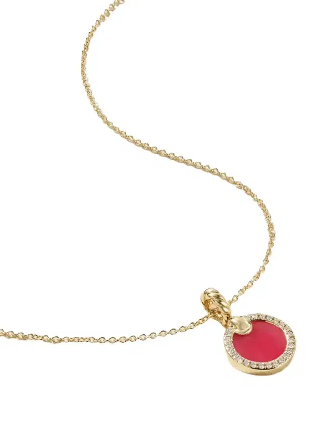 Petite Elements 18-karat Gold, Rhodonite And Diamond Necklace Petite Elements 18-karat Gold, Rhodonite And Diamond Necklace