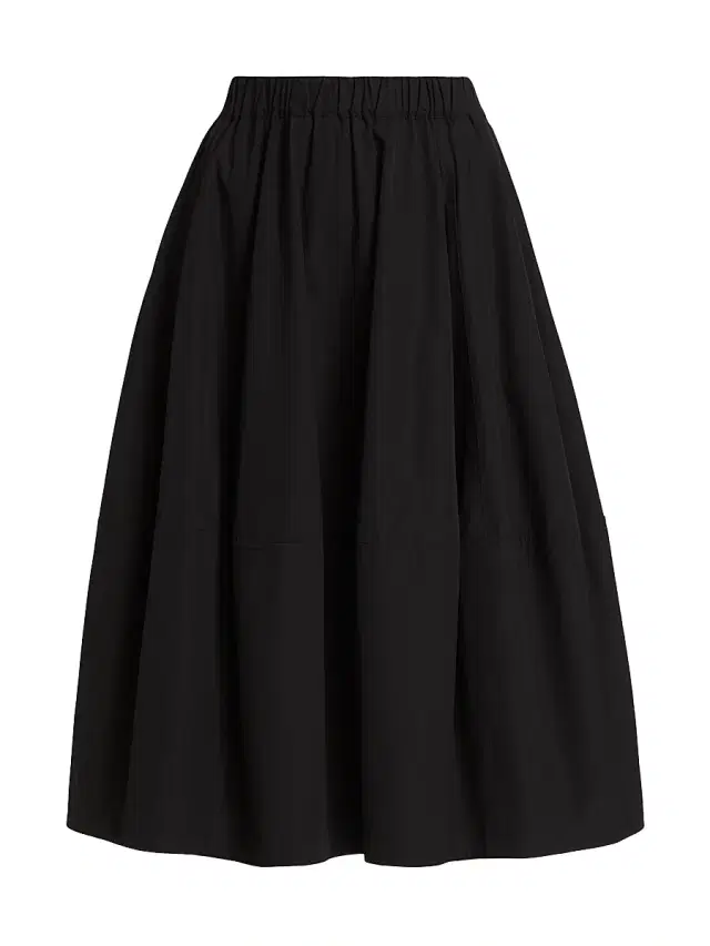 Women's Bubble tton Poplin Skirt - Black Women's Bubble tton Poplin Skirt - Black