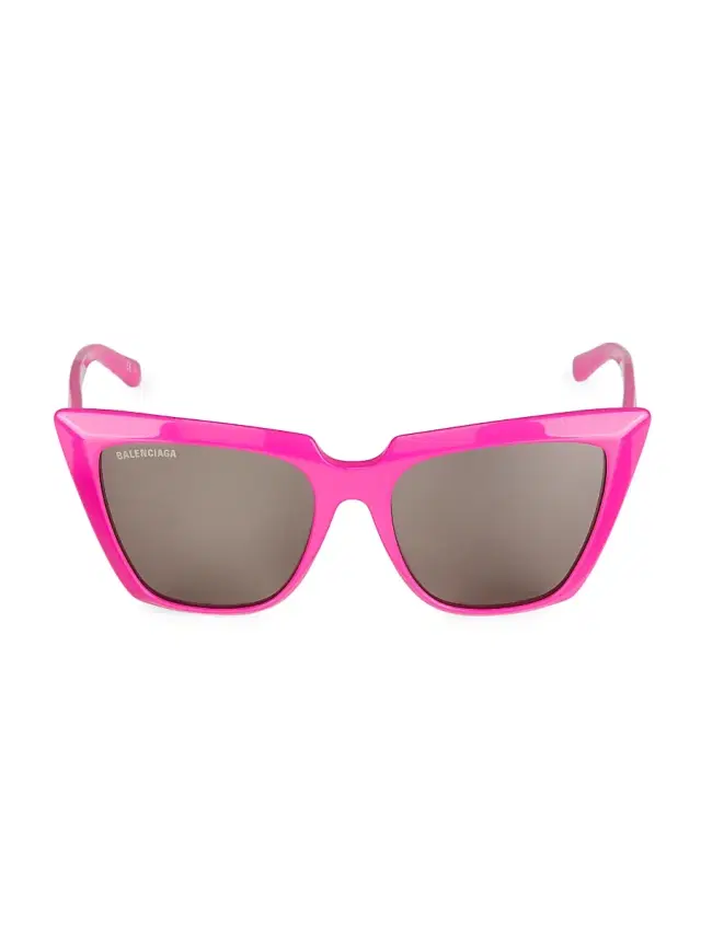 Women's 55MM Squared Cat-Eye Sunglasses - Shiny Fuchsia Women's 55MM Squared Cat-Eye Sunglasses - Shiny Fuchsia