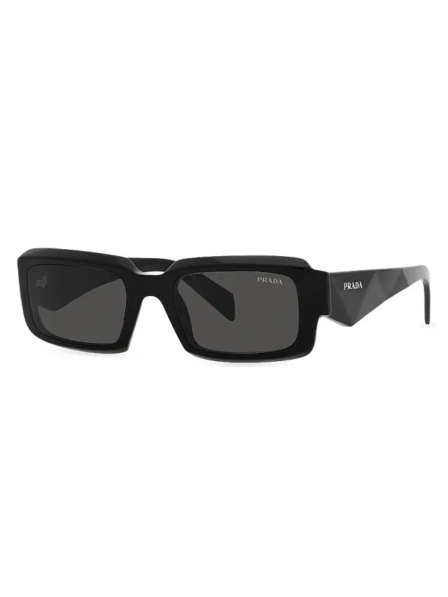 Men's 54MM Acetate Rectangular Sunglasses - Black Men's 54MM Acetate Rectangular Sunglasses - Black
