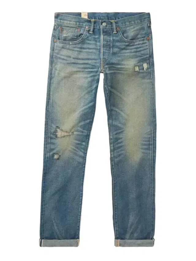 Ridgway Slim-Fit Distressed Selvedge Denim Jeans - Men Ridgway Slim-Fit Distressed Selvedge Denim Jeans - Men