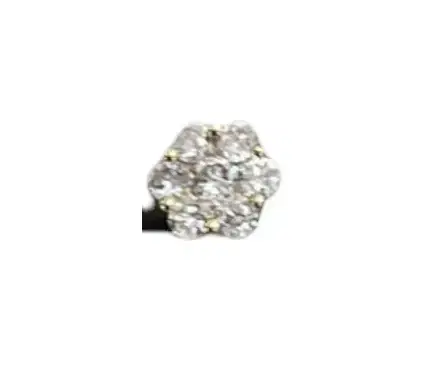 0.21ct Diamond 14K Gold Flower Pattern 01 Side Earring 0.21ct Diamond 14K Gold Flower Pattern 01 Side Earring