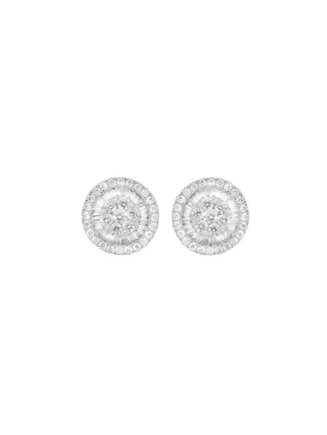 0.76ct Diamond 18K Gold Illusion Set Stud Earrings 0.76ct Diamond 18K Gold Illusion Set Stud Earrings