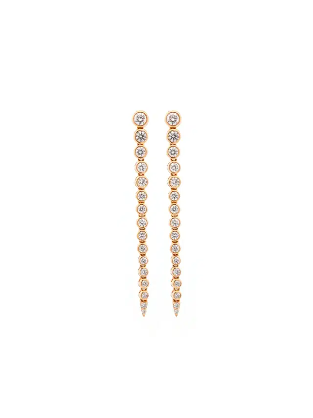 0.94ct Diamond 18K Gold Graduated Dangle Drop Earrings 0.94ct Diamond 18K Gold Graduated Dangle Drop Earrings