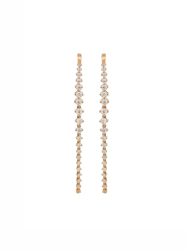 1.37ct Diamond 18K Gold Linear Cascade Climber Earrings 1.37ct Diamond 18K Gold Linear Cascade Climber Earrings