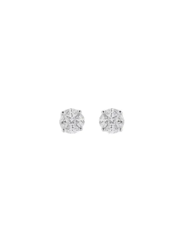 1.88cts Diamond 18K Gold Illusion Stud Earrings 1.88cts Diamond 18K Gold Illusion Stud Earrings