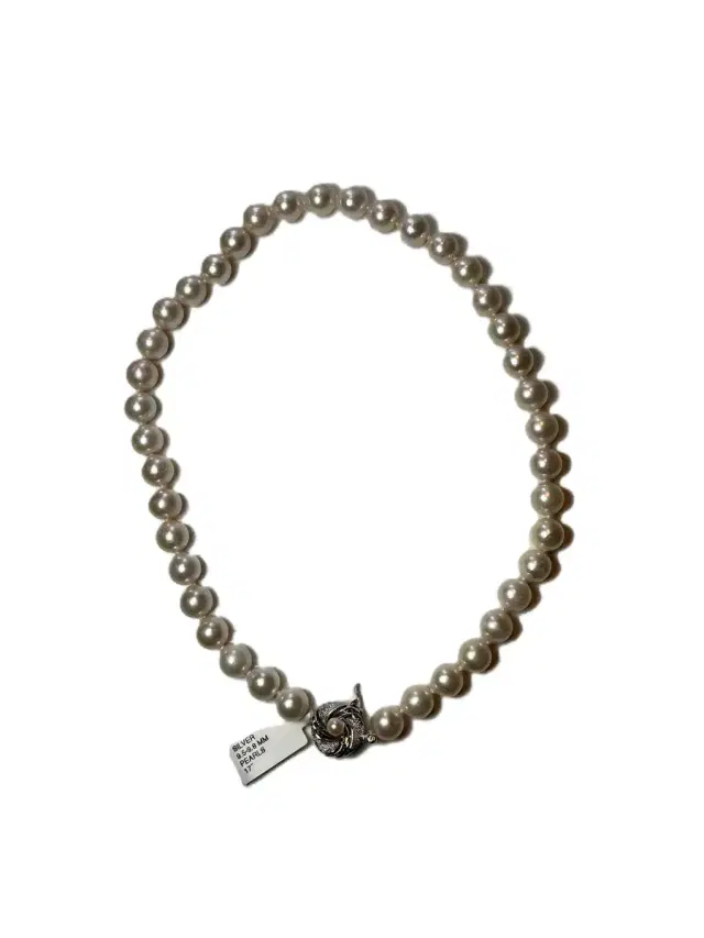 Pearls 9.5mm x 9.8mm Silver Necklace Pearls 9.5mm x 9.8mm Silver Necklace