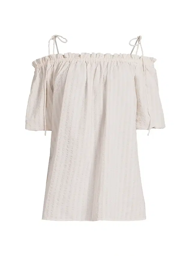 Women's Harmony Cotton Seersucker Top - Cream Sandstone Stripes Women's Harmony Cotton Seersucker Top - Cream Sandstone Stripes