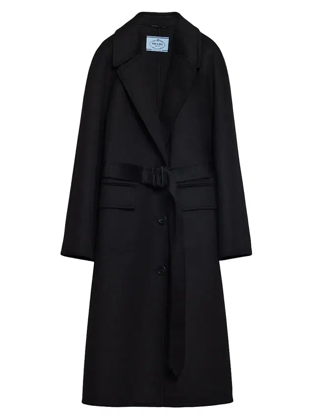 Women's Single-Breasted Cashgora Coat - Black Women's Single-Breasted Cashgora Coat - Black