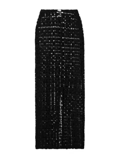 SARA CRISTINA Sun Embellished Crocheted Cotton Maxi Skirt | Thumbnail 1 SARA CRISTINA Sun Embellished Crocheted Cotton Maxi Skirt | Thumbnail 1
