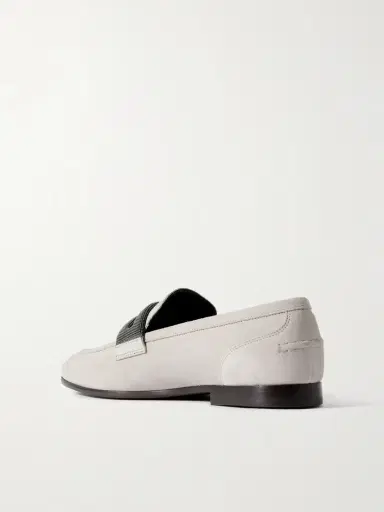 Brunello Cucinelli Bead-embellished Suede Loafers | Thumbnail 3 Brunello Cucinelli Bead-embellished Suede Loafers | Thumbnail 3