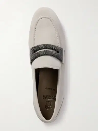 Brunello Cucinelli Bead-embellished Suede Loafers | Thumbnail 5 Brunello Cucinelli Bead-embellished Suede Loafers | Thumbnail 5