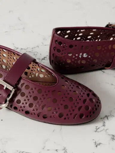 Alaïa Vienne Perforated Leather Ballet Flats | Thumbnail 4 Alaïa Vienne Perforated Leather Ballet Flats | Thumbnail 4