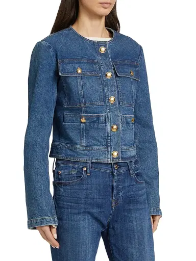 A.L.C. Women's Cleo Denim Jacket - Medium Wash | Thumbnail 4 A.L.C. Women's Cleo Denim Jacket - Medium Wash | Thumbnail 4