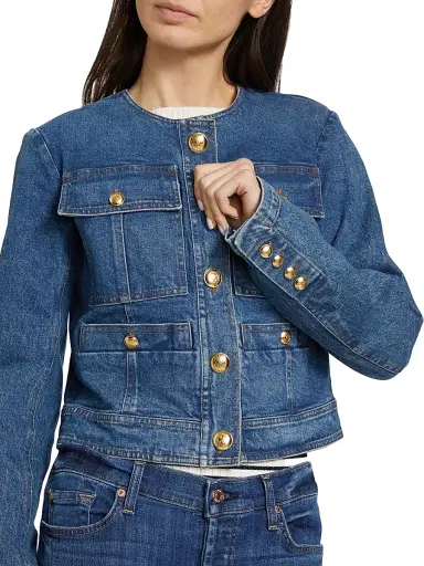 A.L.C. Women's Cleo Denim Jacket - Medium Wash | Thumbnail 6 A.L.C. Women's Cleo Denim Jacket - Medium Wash | Thumbnail 6
