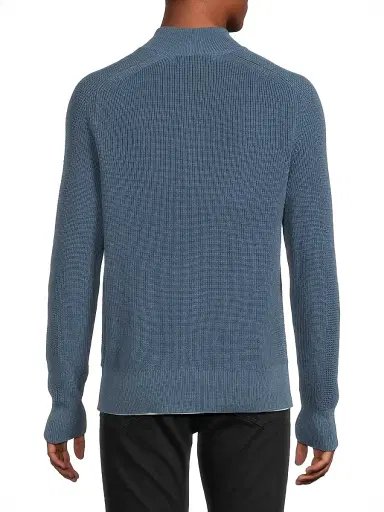 Michael Kors Men's Mixed Stitch Quarter-Zip Sweater - Dark Chambray | Thumbnail 5 Michael Kors Men's Mixed Stitch Quarter-Zip Sweater - Dark Chambray | Thumbnail 5