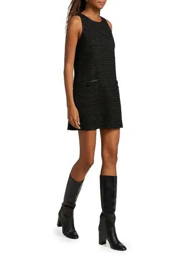 L'AGENCE Women's Florian Tweed Shift Midi-Dress - Black Black Rose | Thumbnail 2 L'AGENCE Women's Florian Tweed Shift Midi-Dress - Black Black Rose | Thumbnail 2